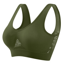 Dunne, effen sportbeha voor dames - Naadloze, draadloze beha in vestmodel, ademend voor workouts en dagelijks gebruik (S-XXXXXL)