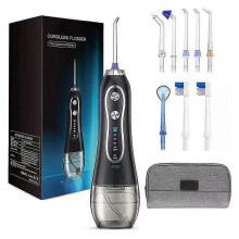 Professional Cordless Water Flosser - Powerful Dental Oral Irrigator with Gravity Ball - 5 Levels, 5 Tips - Portable & Travel-Friendly