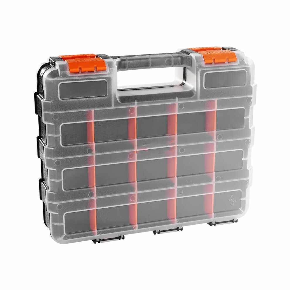 34-Compartment Double-Sided Small Parts Organizer Box With Dividers Â Flexible Storage For Tools, Fishing Tackle, Beads, Crafts & More 9479868068858