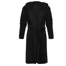 Awdenio Fleece-kåpe for menn, ensfarget, casual, cardigan med lomme, langermet hette, størrelse S-5XL
