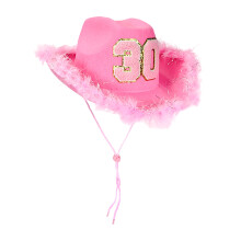 Cowboy Style Hat Birthday Party Pompom Hat Casual Style Prom Performance Prop Hat