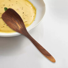 18cm Acacia Wood Soup Spoon Set – Long Handle Japanese Style, Lightweight & Eco-Friendly, 8 Styles, Compatible with Camping & Restaurant Use