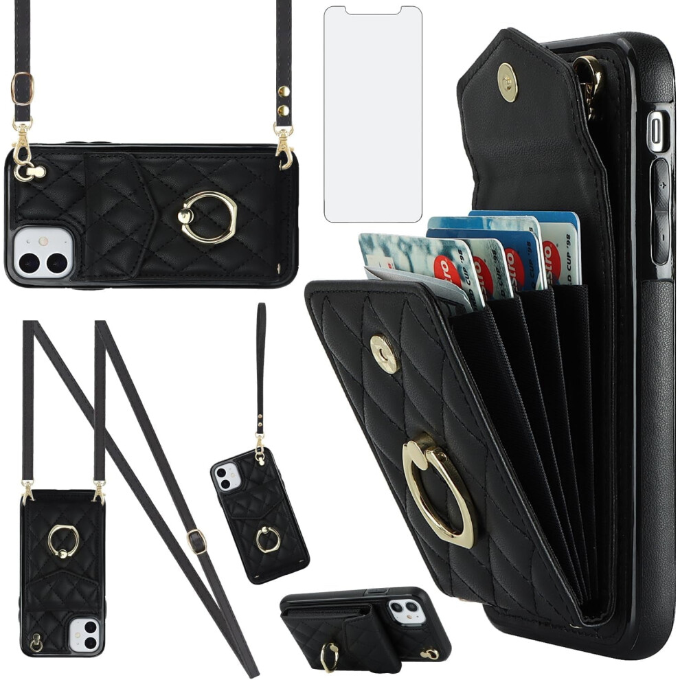 Iphone 12 Mini 5.4" Wallet Case With Tempered Glass, Wrist Strap, Rfid-Blocking Card Holder Â Compatible With Iphone 12 Mini 5G 9028731249148
