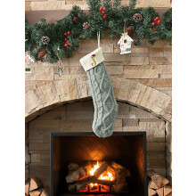 20” Knitted Christmas Stockings with Initials, Embroidered Monogram Holiday Decor & Gifts – Compatible with Fireplace