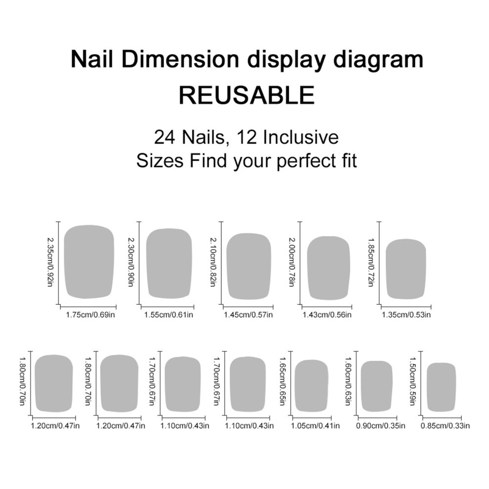 Roc-Electron Blue,White 24Pcs Blue White Ombre Press On Nails For Wedding Party