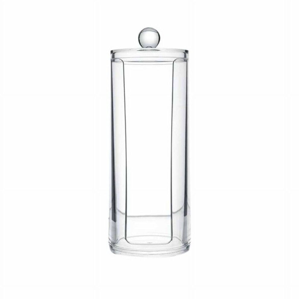 Facial Container Cotton Pads Round Dispenser With Lid Clear Acrylic Dispenser Cotton