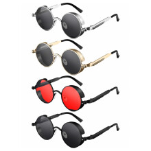 stk. Retro Runde Steampunk Solbriller Vintage Hippie Style Cirkelformede Linse Metalstel Briller til Mænd Kvinder