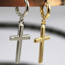 Cross Shape Alloy Earrings for Women, 2.7 cm