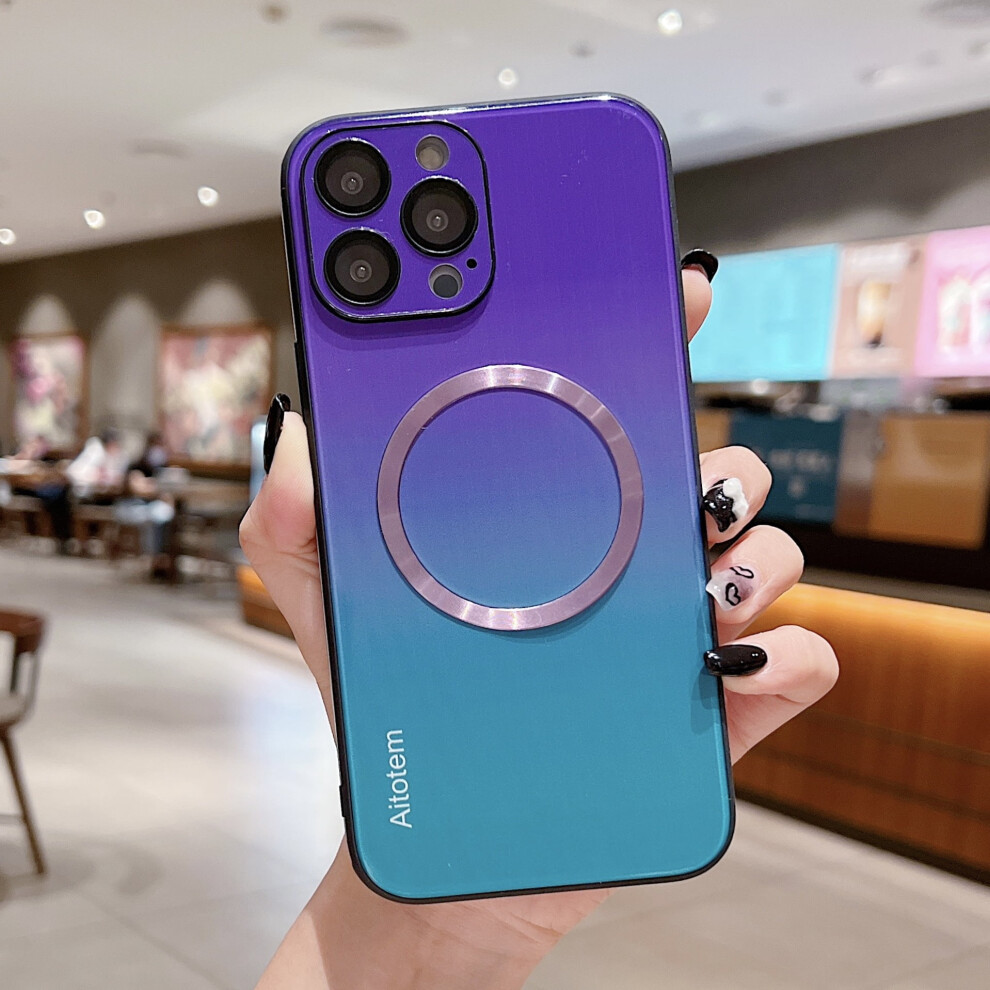 Slim Gradient Magnetic Tpu Case For Iphone 14 Pro Max Â Glossy, Shockproof, Magsafe-Compatible, Purple 9479868129528