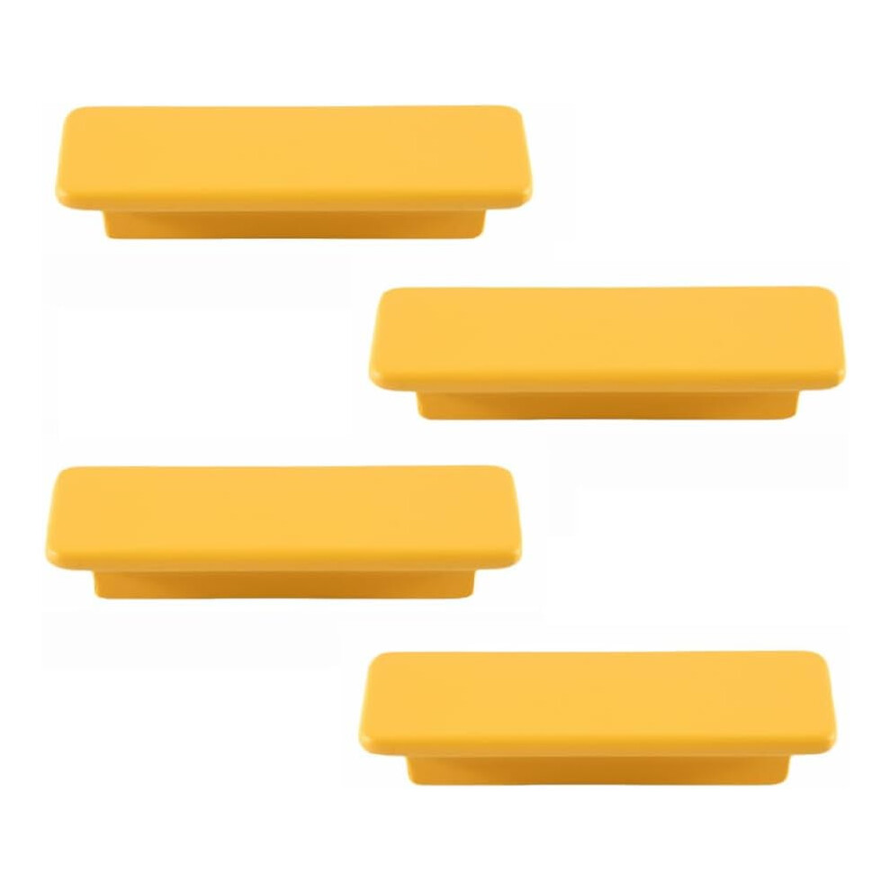 Drawer Knobs 4Pcs Long Trapezoid Color Handles Wooden Color Children's Wardrobe Door Drawer Handles Yellow 64Mm 9479868542433