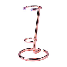 Small 3-Ring Metal Wand Display Stand, Adjustable Tabletop Easel for Crystals, Jewelry, Art – Black Elegant Holder, Compatible with Crystals &