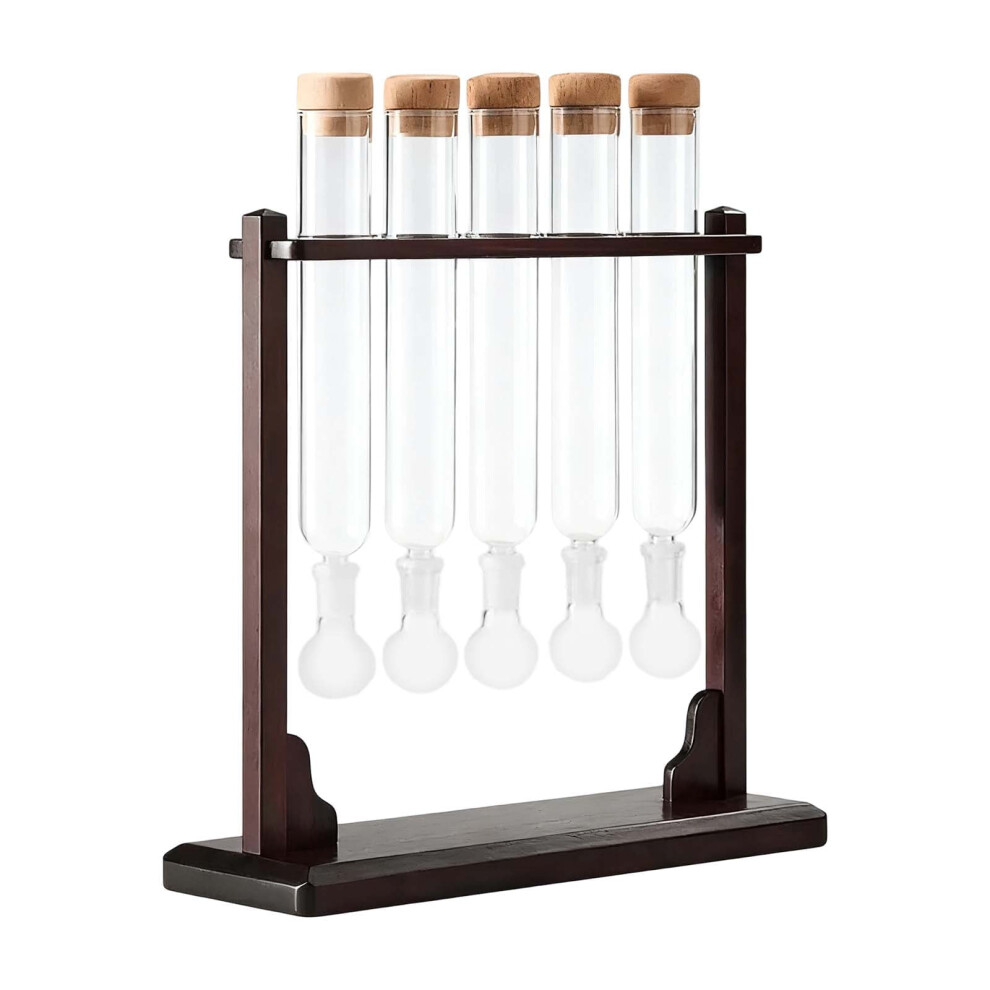 Cigar Flavor Infuser Humidifier Set with Wooden Stand Set of 5 Humidifier Tubes Premium Cigar Accessories for Humidor and Cigar Storage