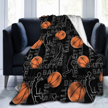 Pătură reversibilă din flanel Sherpa, sport de baschet, pătură pufoasă și moale din fleece, 40x50in