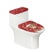 Christmas Calf Snowflake Lid Cover Set for Toilet & 2 Piece Bathroom Toilet Cover Set & Adjustable for Household