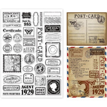 Klart silikone postkortstempel til gør-det-selv scrapbooking, fotojournal og albumdekoration – 29,7x21 cm (11,7x8,3")