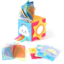 Boîte à mouchoirs carrée pour bébé avec miroir et bruit de froissement