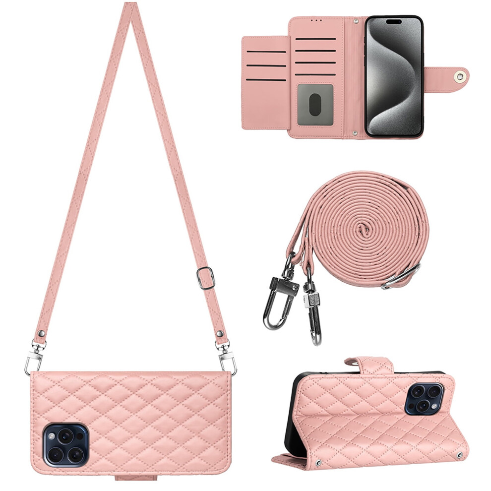 Allytech Wallet Case For Iphone 16 Pro Max Â Coral Pink, Pu Leather, Card Slots, Kickstand, Lanyard, Shockproof Flip Shell Pink,Orange 9479868130364