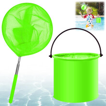 Teleskop-Fischernetz aus Edelstahl mit faltbarem Eimer-Set für Outdoor-Angeln und tragbare Aufbewahrung, geeignet für Schwimmbad und Kanalisation