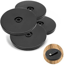4-Pack 4" Rotating Acrylic Turntable Organizer for Kitchen, Spice Rack, TV, Laptop, Monitor (Black) – Compatible with standard bases