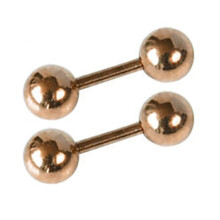 Schlichte, robuste Ohrstecker für Herren im Punk-Stil, kugelförmig, champagnerfarben, 5 mm