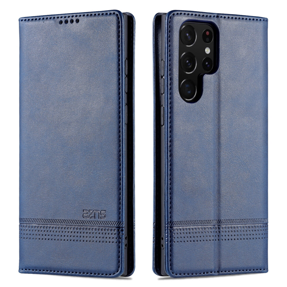 Flip Case For Compatible With Samsung Galaxy S23, Pu Leather Slim Folio With Card Slots & Stand Â Blue 9479868130029