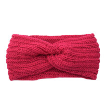 Soft Stretch Ear Warmer Headband Women Winter Cable Knit Headbands Hairbands Hot Pink (One Size)