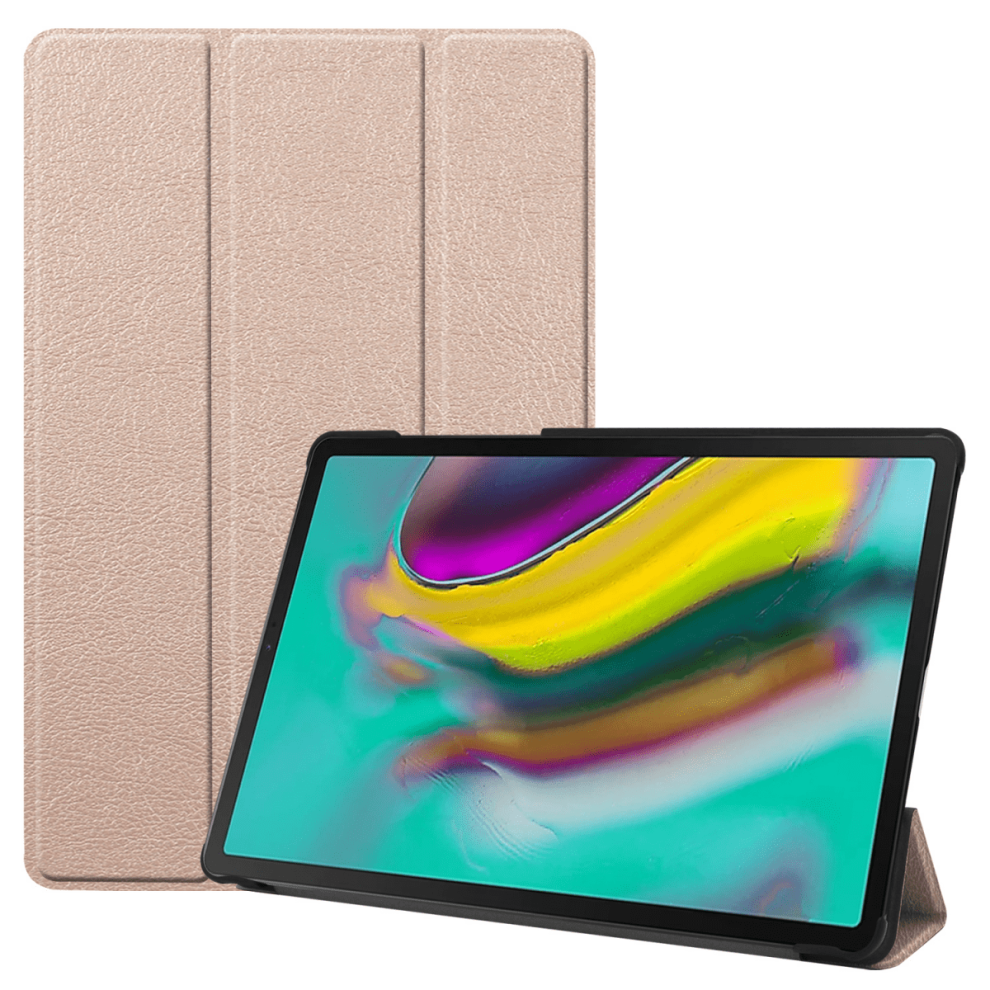 Tri-Fold Stand Cover For Samsung Galaxy Tab S5e (Sm-T720/Sm-T725), Slim, Lightweight, Auto Sleep/Wake, Gold 9365509197233