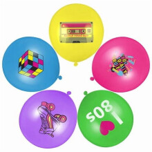 Juego de globos de látex retro de los años 80, colores surtidos, 52 piezas.