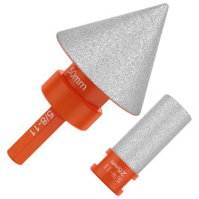 3Pcs Beveling Chamfer Bit for Tile Marble Ceramic Versatile Wear Resistant Diamond Milling Bit for Existing Holes Enlarging Trimming