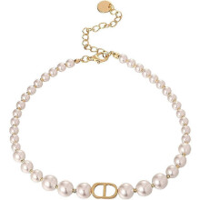 CD Pearl Necklace High Sense Niche Light Luxury Necklace Retro Wild Clavicle