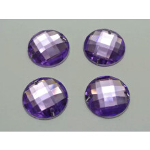 250 Acrylic Flatback Round Sewing Rhinestone Gems Button 20mm Sew on beads-Purple