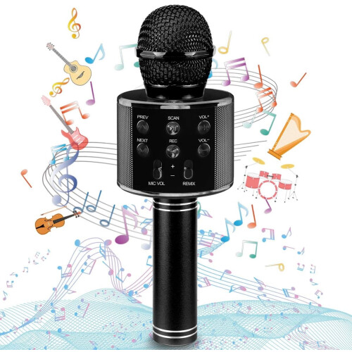 Bluetooth Wireless Karaoke Microphone for Kids Rose Gold