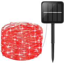33FT 100LED Solar Copper Wire Fairy Lights, Waterproof – Home, Garden, Party, Wedding, Christmas, DIY Decor – Red
