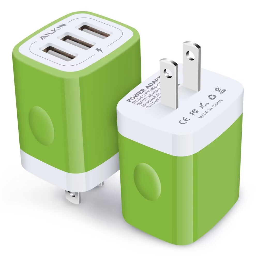 Usb Wall Charger Block, 3.1A Dual-Port Fast Charging Station For Iphone Â Compatible With Iphone Wall Charger Block, Green 9028731251875