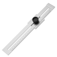 Scribing Ruler 0 to 9.84inch Carbon Steel Marking Tool with Adjustable Knob High Precision for Woodworking