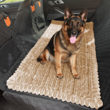 Hundesetetrekk til baksetet, hundeseng til bil, bilsetebeskytter til biler, lastebiler og SUV-er (khaki, 24,8" x 54")