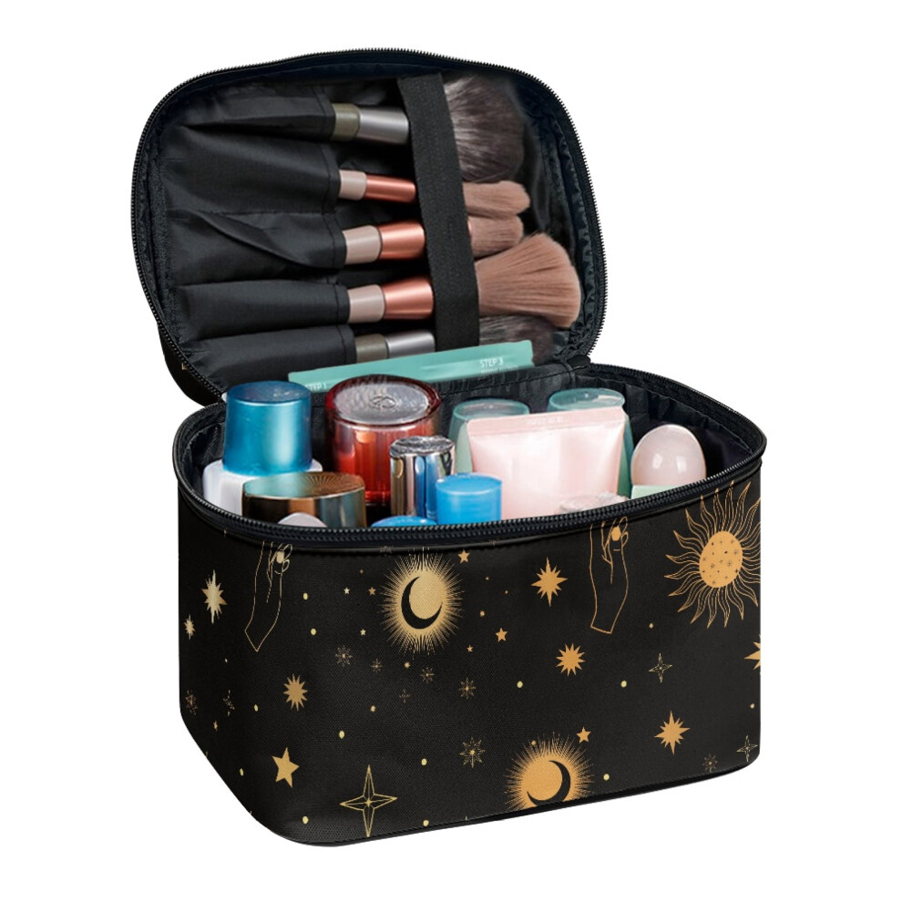 Starry Sky Pattern Cosmetic Organizer Bags Polyester Brush Holders Bathroom Large Capacity