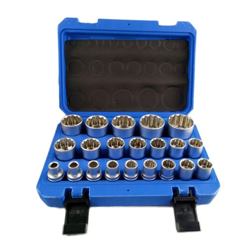 19-Piece 12-Angle Socket Wrench Set Repair Tools 8-32mm