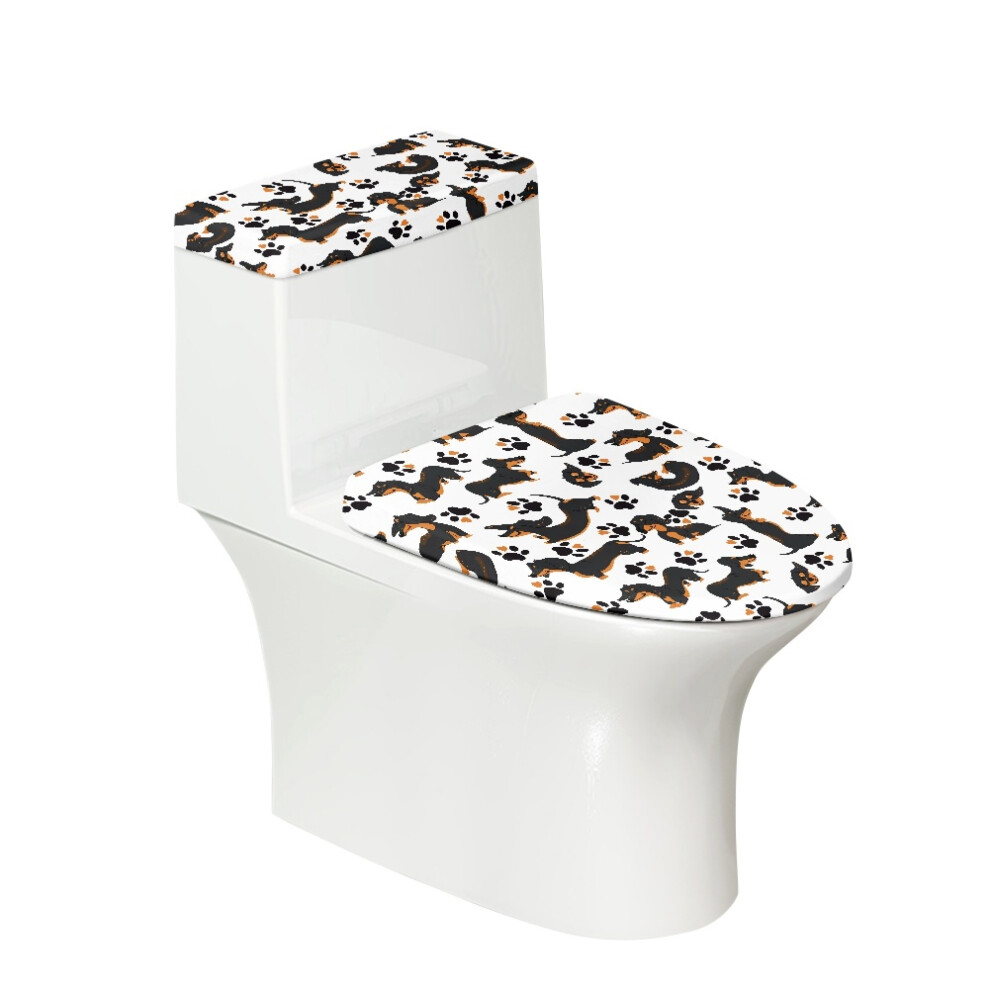 Dachshund Paws Toilet Cover Set (2-Piece) Â Compatible With Round, Elongated & Oblong Lids 9028731732589