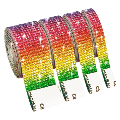 Rouleau de ruban de strass élégant, 4 6 8 10 rangées-D modèle