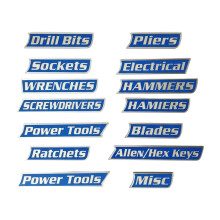 12 Pack Magnetic Toolbox Labels,3D Printed Organization Stickers, Reusable Labels for Steel Toolboxes, Carts, Drawers & Cabinets