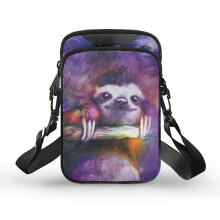 Rymd Sloth Galaxy Justerbar Axelrem Reseväska Crossbody Väska Dubbelt Lager För Utomhusresor Semesterresor