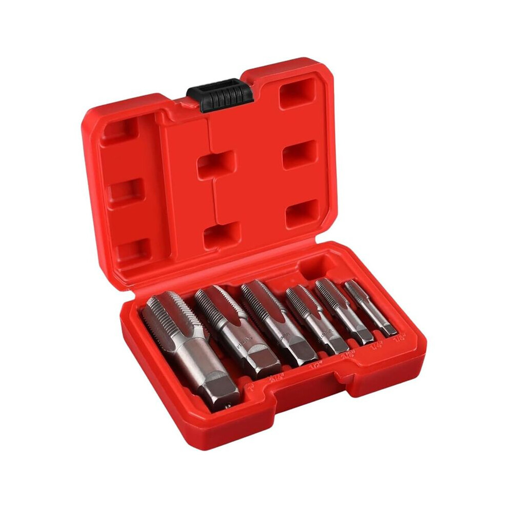 6-Piece Npt Pipe Tap Set, Precision Carbon Steel Taper Tap Set With Storage Case For Plumbers Mechanics Diyers 4713045223124