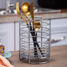 Cutlery Tube 1Pcs Silver Stainless Steel Chopstick Holder 6.3x4.33x4.33" Countertop Kitchen Utensil Organizer for Cutlery Storage