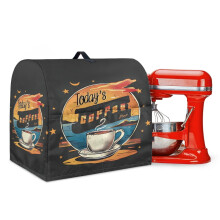 Kitchen Dust Cover for Stand Mixer – Today's Coffee Print, Portable with Top Handle, Compatible with 4.5-5 Qt Mixers, Washable & Easy to Clean