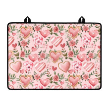 Love Heart Flower Stove Top Cover, Heatproof Ceramic Glass – Compatible with Gas/Electric Stoves, Flat Top & Refrigerator Top, Rose Pink