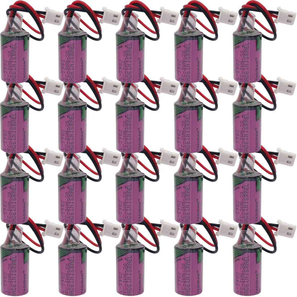 20Pack Tl5902 3.6V 1/2Aa Lithium Battery 1200Mah With Plug, Long Lasting Nonrechargeable Power 9092120185522