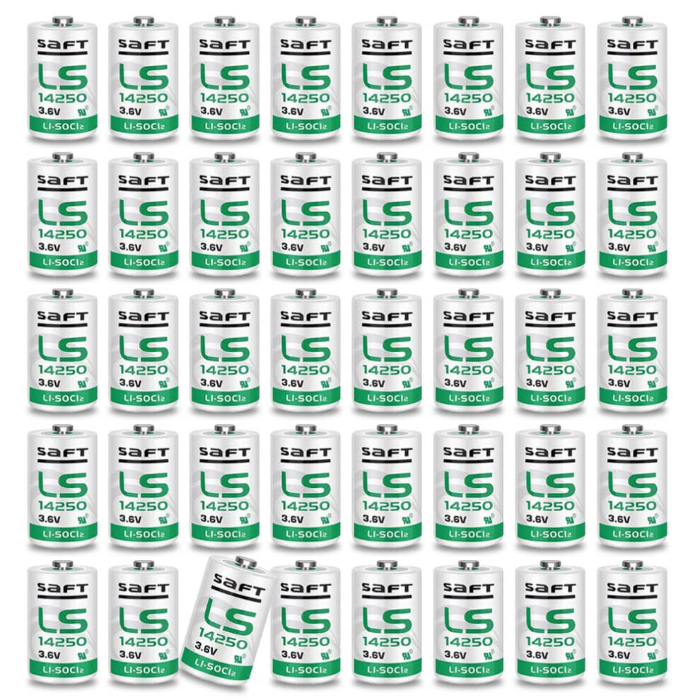 Ls14250 3.6V 1200Mah Lithium Battery 40Pack, Longlasting 1/2 Aa Replacement For Saft Devices 9092120183320
