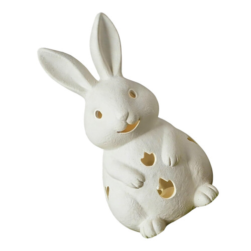 Statue de lapins blancs délicats,-taille m Sans lumières