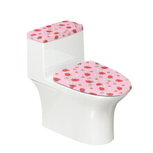 Toilet Dust Cover SetStrawberry and Daisy Pattern 2 Piece Fits All Toilet Shapes for Bathroom Stretch Toilet Top Cover Set